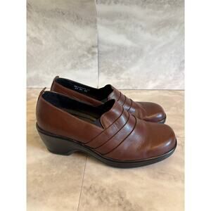 Dansko Brown Leather Clogs Nurse Nursing Work Shoe Womens 41 US 11-11.5